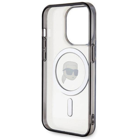 Karl Lagerfeld KLHMP15XHKHNOTK iPhone 15 Pro Max 6,7&quot; transparentes Hardcase IML Karl`s Head MagSafe