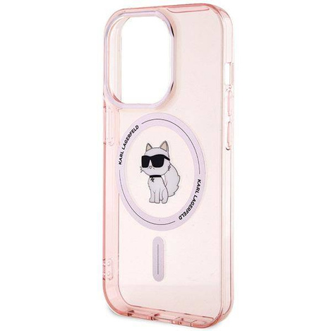 Karl Lagerfeld IML Choupette MagSafe Hülle für iPhone 15 Pro – Rosa