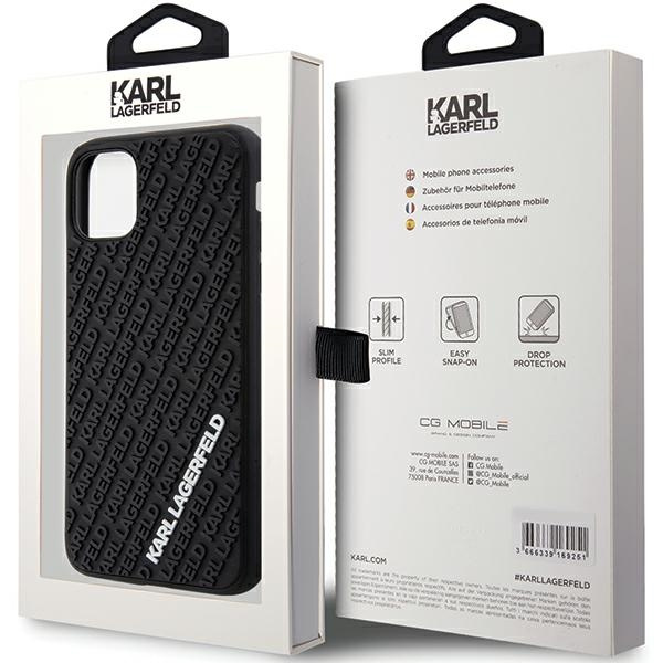 Karl Lagerfeld KLHCN613DMKRLK iPhone 11 / Xr 6.1&quot; black/black hardcase 3D Rubber Multi Logo