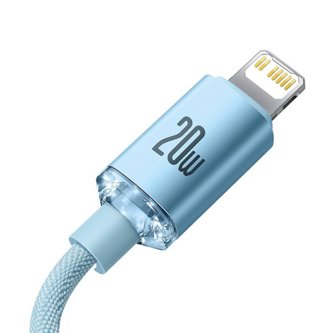 Baseus Crystal Shine Series USB Type C cable - Lightning Fast Charging Power Delivery 20W 1.2m blue (CAJY001303)