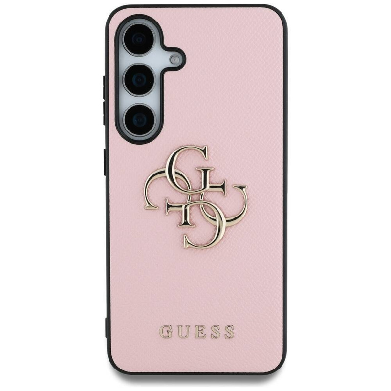 Etui Guess Grained Big 4G Logo Small Classic Logo do Samsung Galaxy S25 różowy