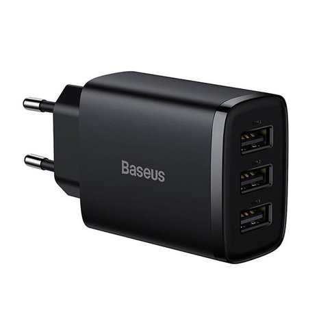 Baseus Compact charger 3x USB 17W black (CCXJ020101)