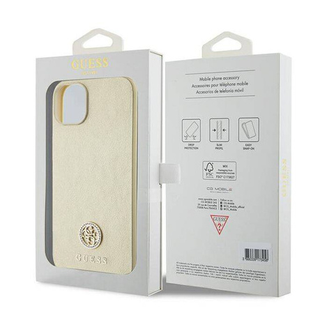 Guess GUHCP15MPS4DGPD iPhone 15 Plus 6.7&quot; gold/gold hardcase Strass Metal Logo