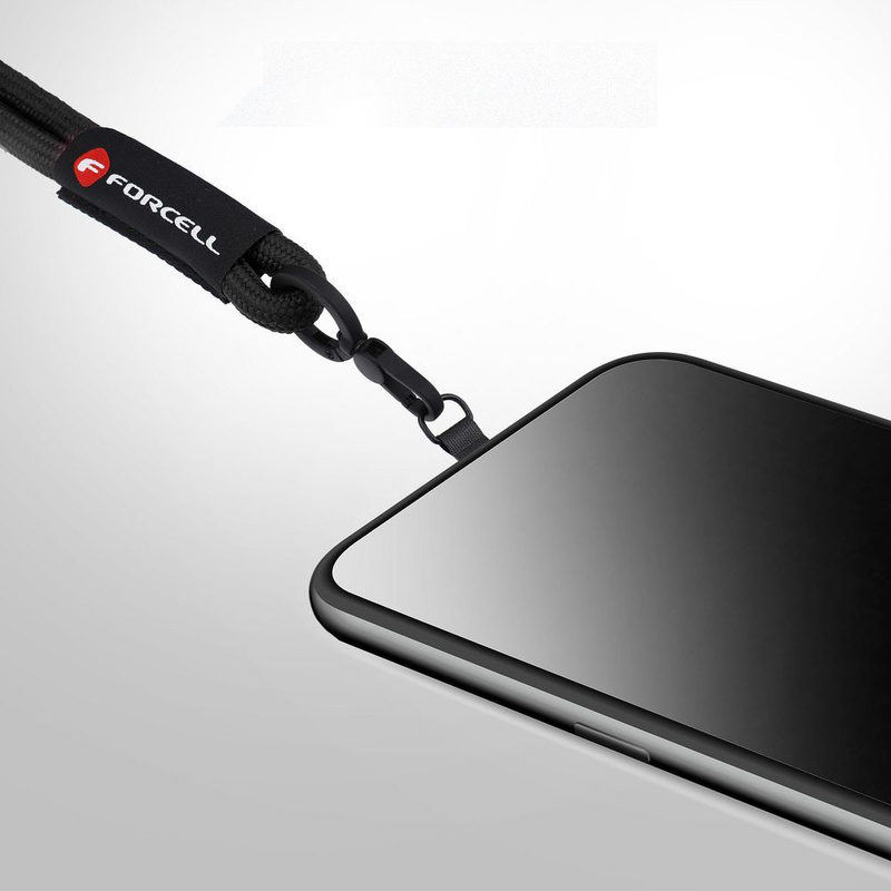 Smycz do telefonu na nadgarstek z regulacją długości Forcell F-Design R10X40 (max 20cm w pętli) czarna