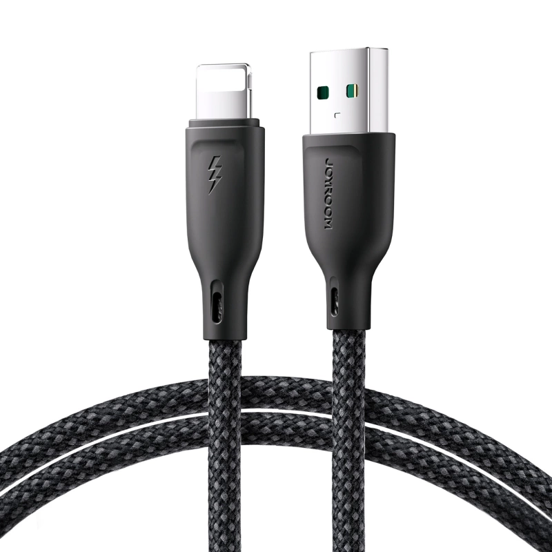 Joyroom Multi-Color Series SA34-AL3 USB-A/ Lightning 3A-Kabel 1 m – Schwarz