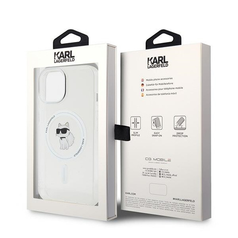 Karl Lagerfeld nakładka do iPhone 15 6,1" KLHMP15SHFCCNOT transparentna HC Magsafe IML C