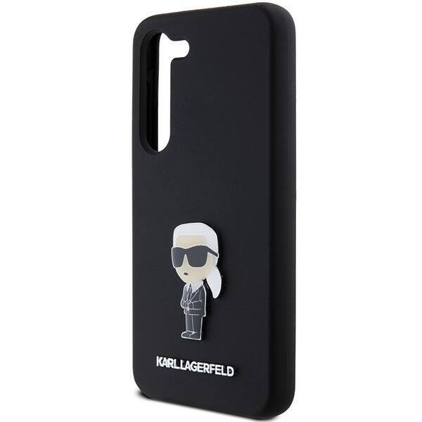 Oryginalne Etui KARL LAGERFELD hardcase Silicone Ikonik Metal Pin KLHCS24MSMHKNPK do Samsung Galaxy S24 Plus czarny