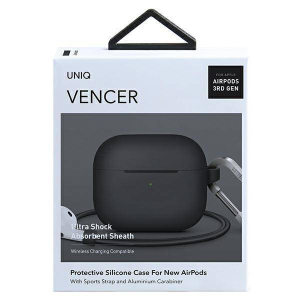 UNIQ Hülle Vencer AirPods 3. Gen. Silikongrau / Anthrazit Dunkelgrau