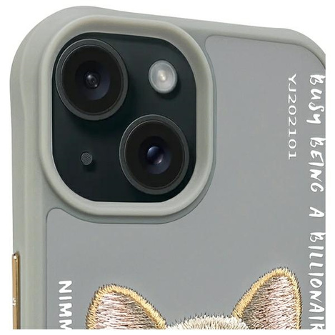 Nimmy etui iPhone 15 6.1" szary/gray Glasses Cool Dog