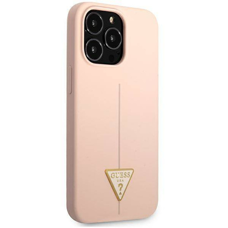 Guess GUHCP13LSLTGP iPhone 13 Pro / 13 6.1 &quot;rosa / rosa Hardcase Silikondreieck