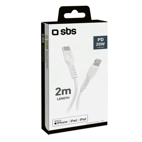 SBS TECABLELIGTC2W USB-C - Lightning Cable 2 m - White