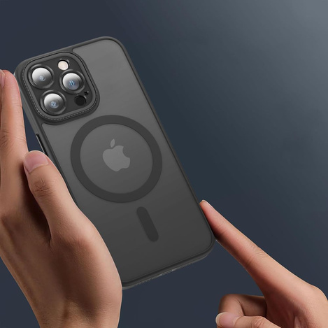 Schutzhülle APPLE IPHONE 15 Tech-Protect Magmat Cam+ MagSafe Matte schwarz