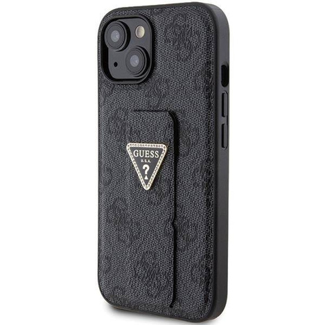 Guess Grip Stand 4G Triangle Strass case for iPhone 15 - black