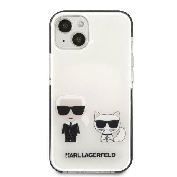 Original Handyhülle IPHONE 13 MINI Karl Lagerfeld Hardcase Karl&Choupette weiß