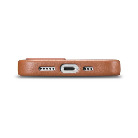 iCarer Case Leather genuine leather case cover for iPhone 14 Plus brown (MagSafe compatible)