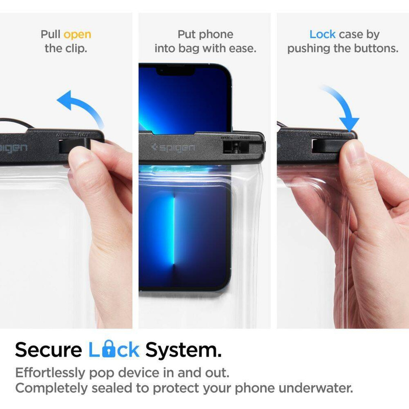 Spigen A610 UNIVERSELLES WASSERDICHTES SCHWIMMERGEHÄUSE KRISTALLKLAR