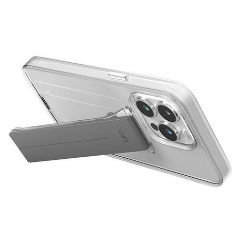 Etui APPLE IPHONE 15 PRO MAX UNIQ Heldro Mount with Stand transparentne