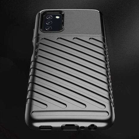 Thunder Case Flexible Tough Rugged Cover TPU Case for Samsung Galaxy A03s black