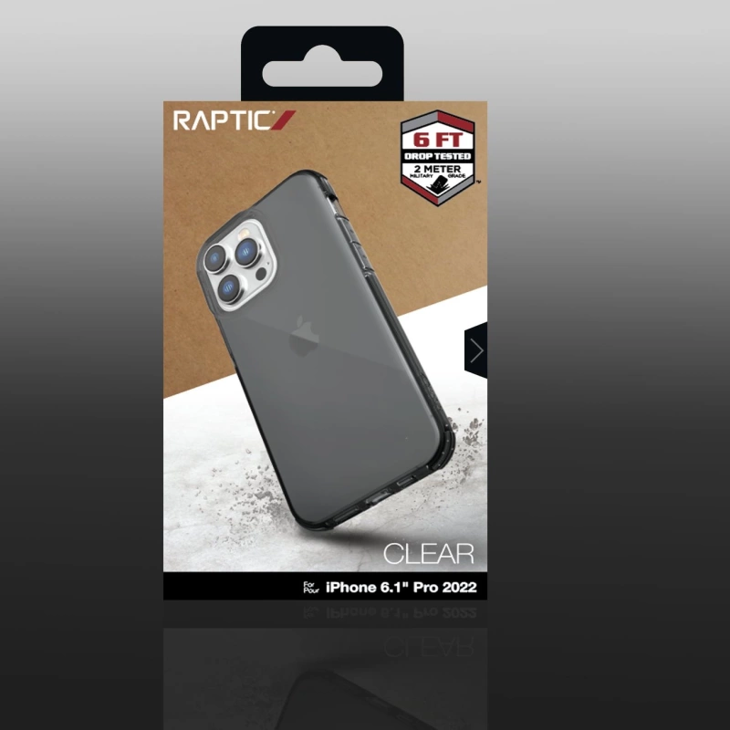 Raptic X-Doria Clear Case iPhone 14 Pro armored cover gray