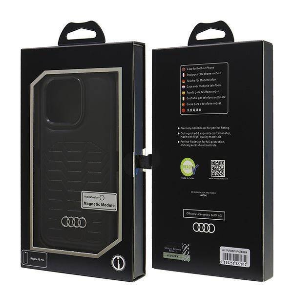 Audi nakładka Synthetic Leather MagSafe do iPhone 16 Pro 6.3" czarna