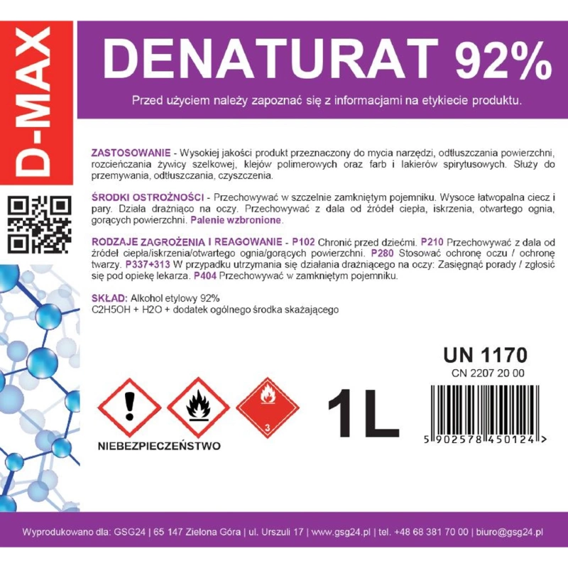 Denaturierter Alkohol D-MAX 1L