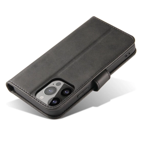 Magnethülle für Samsung A55 mit Klappe und Geldbörse – Schwarz