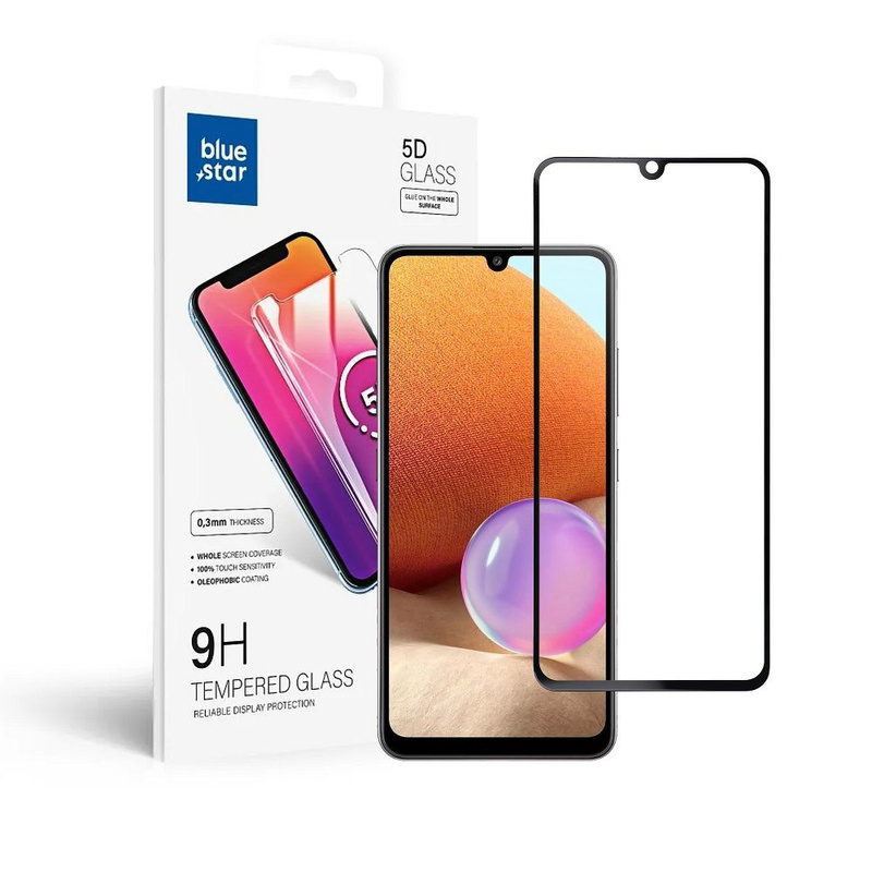 Szkło hartowane Blue Star 5D - do Samsung A32 LTE (full glue/case friendly) - czarny