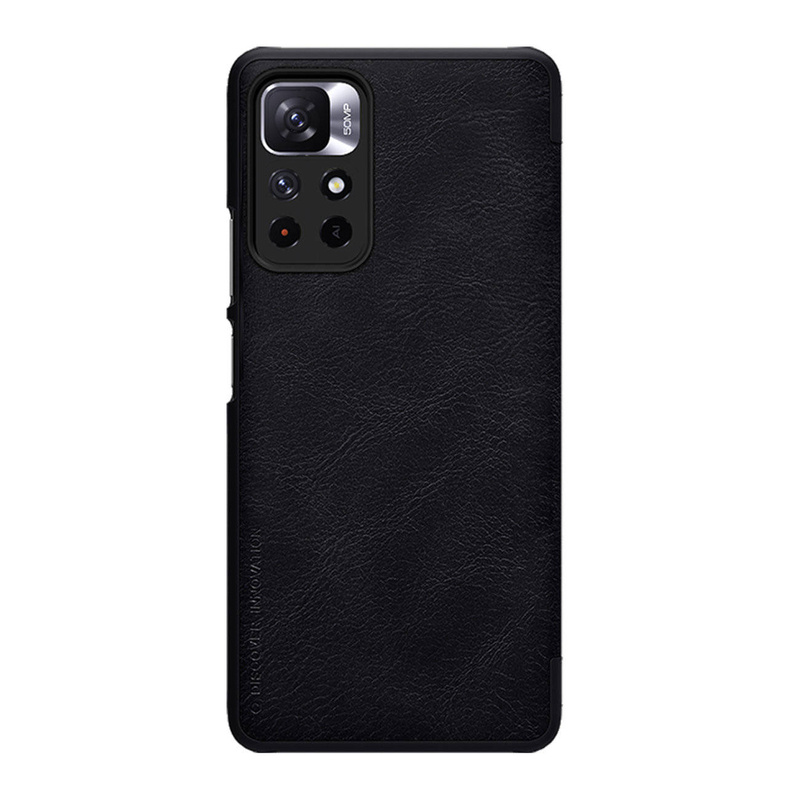 Nillkin Qin Case etui do Xiaomi Poco M4 Pro 5G osłona na aparat kabura pokrowiec obudowa z klapką czarny