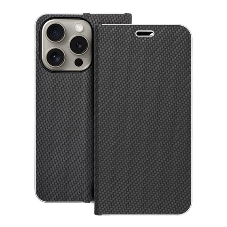 Kabura LUNA Book Carbon do IPHONE 15 Pro czarny