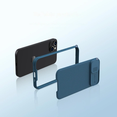 Nillkin CamShield Pro Magnetische Hülle iPhone 14 Plus Cover Kameraschutz Blau (mit MagSafe)