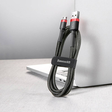 Baseus Cafule Cable - Dwustronny kabel połączeniowy micro USB na USB QC 3.0, 1.5 A, 2 m (czerwony/czarny)