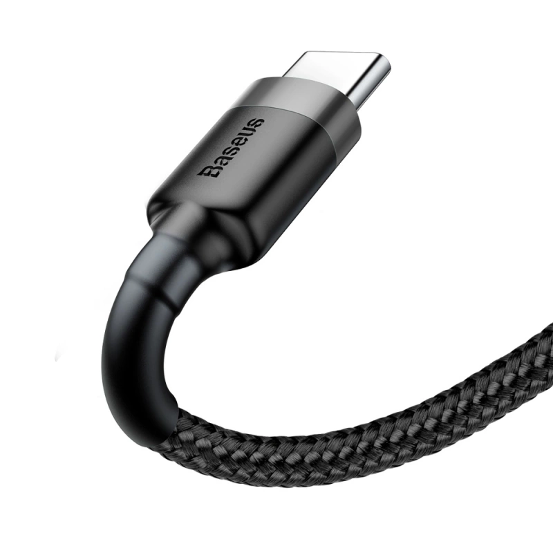 Baseus Cafule Cable - Kabel do ładowania i transmisji danych USB do USB-C 3 A, 0.5 m (szary/czarny)