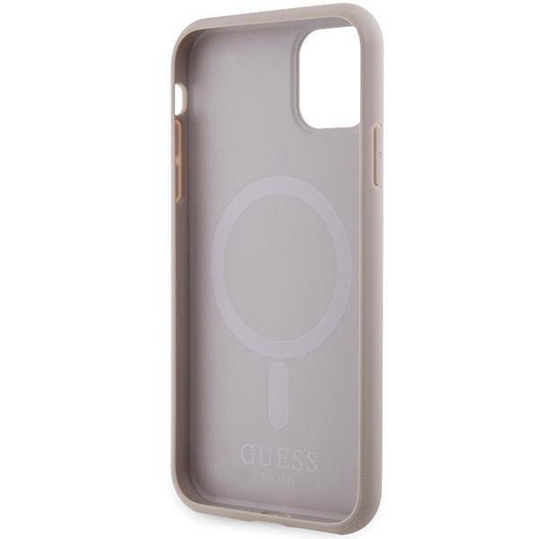 Etui Guess GUHMN61PSAHMCP na iPhone 11 / Xr - różowe Saffiano MagSafe