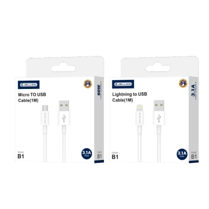 JELLICO Kabel B1 Micro USB 3.1A 1M weiss