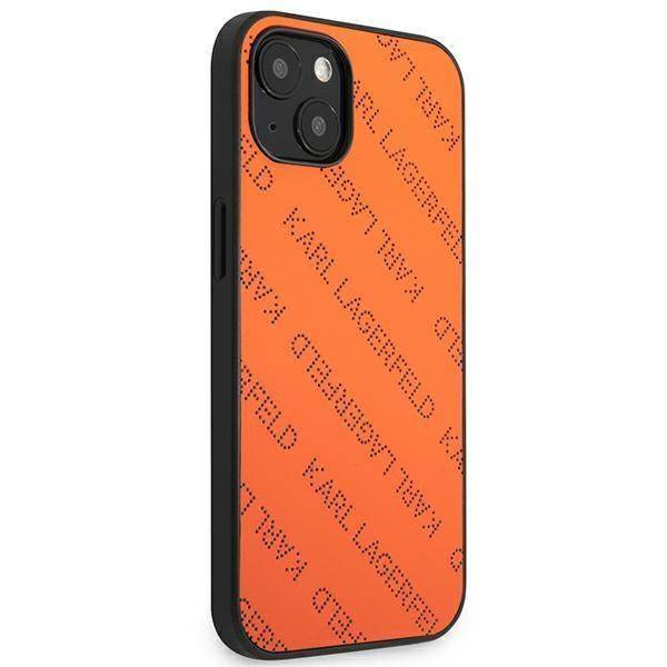 Original Case IPHONE 13 MINI Karl Lagerfeld Hardcase Perforated Allover (KLHCP13SPTLO) orange