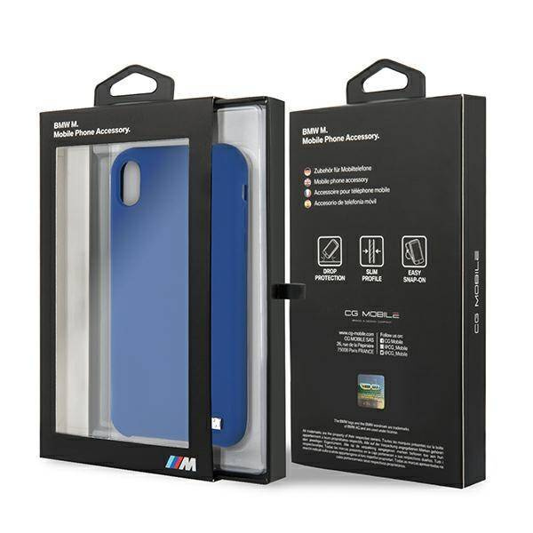 Original Handyhülle IPHONE XR BMW Hardcase Silicone M Collection (BMHCI61MSILNA) blau