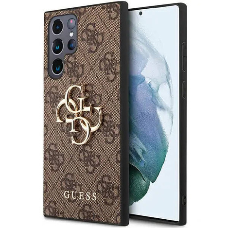 Guess 4G Big Metal Logo - Etui Samsung Galaxy S23 Ultra (brązowy)