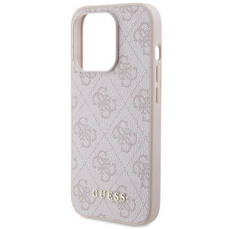 Etui Guess 4G Metal Gold Logo na iPhone 15 Pro - różowe