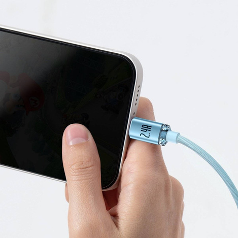 Baseus Crystal Shine Series USB-Kabel - Lightning 2,4A 20W 2m blau (CAJY001203)