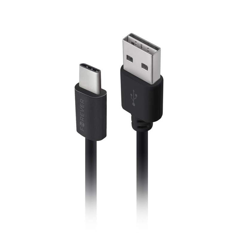 Forever ładowarka samochodowa M02 1x USB 2A czarna + kabel USB-C