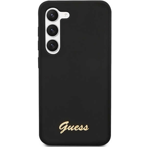 Guess Silicone Script Metal Logo - Etui Samsung Galaxy S23 (czarny)