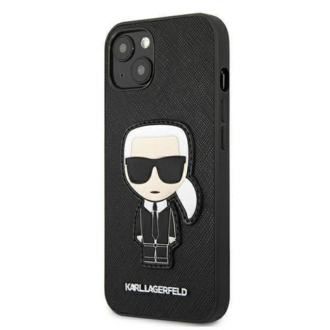 Karl Lagerfeld KLHCP13SOKPK iPhone 13 mini 5,4 &quot;black / black hardcase Saffiano Ikonik Karl`s Patch