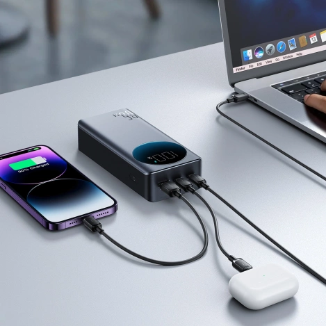 Joyroom 30000mAh 65W power bank with digital display (JR-PBF05) - black