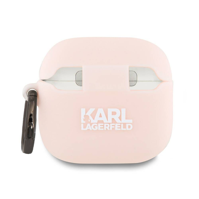 Oryginalne Etui APPLE AIRPODS 4 Karl Lagerfeld Silicone Choupette Head 3D (KLA4RUNCHP) różowe