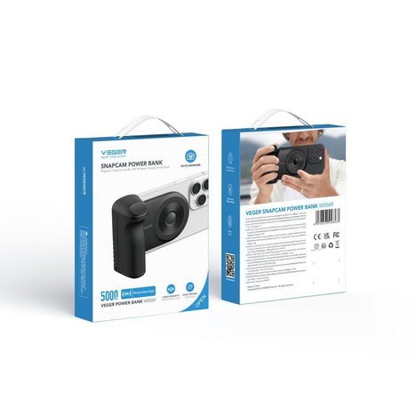 Bateria zewnętrzna (Powerbank) VEGER Tourist - 5 000mAh kompatybilny z MagSafe QC3.0 PD 20W czarny (W0569)