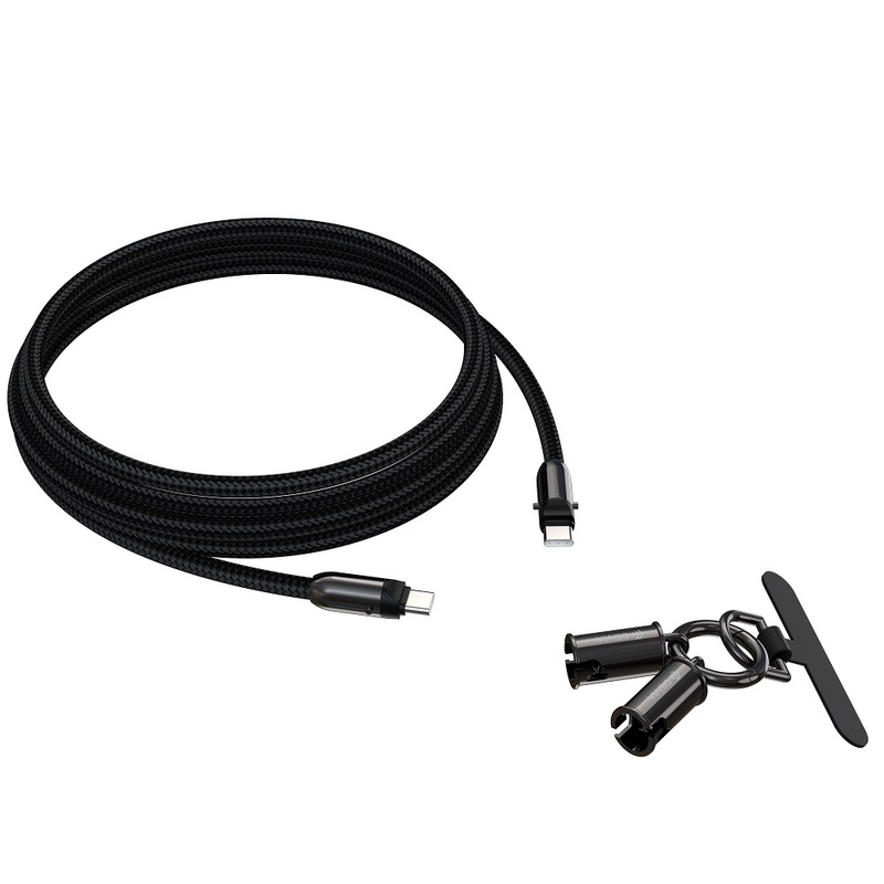 Devia kabel uniwersalna smycz 2w1 PD USB-C - USB-C 1,2 m 60W czarny