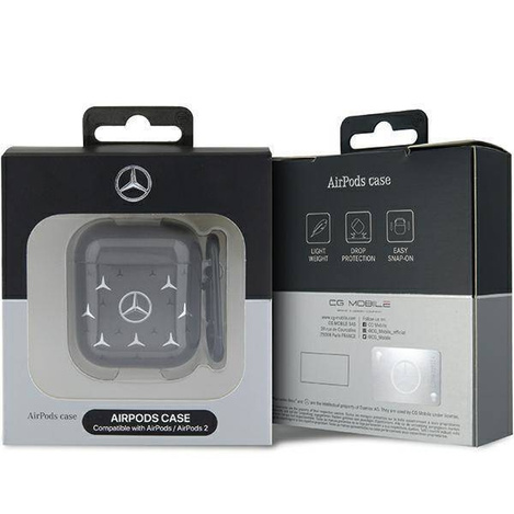 Oryginalne Etui APPLE AIRPODS PRO 1 / 2 Mercedes Cover Large Star Pattern (MEA28DPMGS) czarne