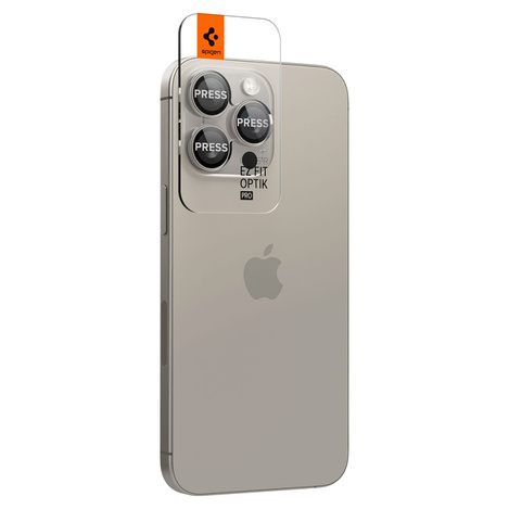 Spigen Optik.tR EZ Fit Kameraschutz für iPhone 14 Pro / Pro Max / 15 Pro / Pro Max - natürliches Titan 2 Stk.