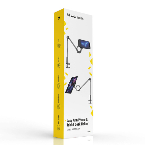 Wozinsky long flexible phone and tablet holder black (WTHBK5)