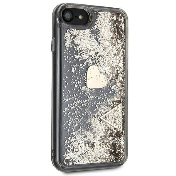 Original Handyhülle IPHONE SE 2022 / SE 2020 / 7 / 8 Guess Hardcase Glitter Charms (GUOHCI8GLHFLGO) gold